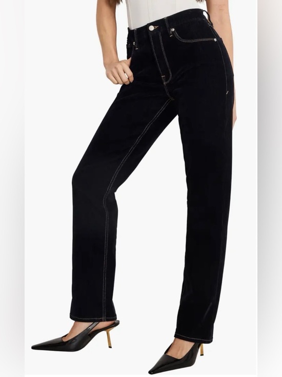 Good American Denim - GOOD AMERICAN Good Icon Straight Leg Velvet Jeans Dark Blur size 4